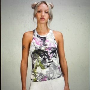 Lululemon Throwback Print Lululemon Align Waist-Length Racerback Tank Top